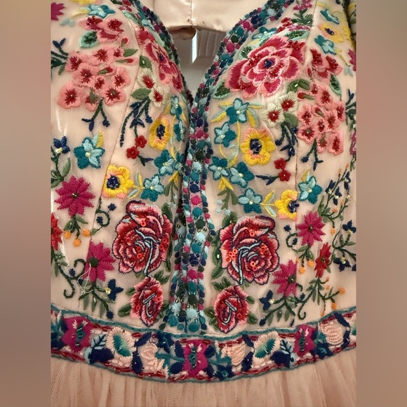 Sherri Hill Floral Embellished Peach Gown Prom Dress Size 00 - Picture 4 of 10